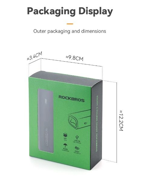 ROCKBROS RHL-1000LUMEN Luce anteriore per bici con 1000 lumen alta luminosità antipioggia ricaricabile Type-C ideale per ciclismo notturno e ciclisti di montagna robusta e versatile