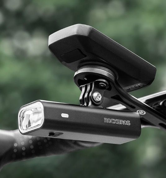 ROCKBROS RHL-1000LUMEN Luce anteriore per bici con 1000 lumen alta luminosità antipioggia ricaricabile Type-C ideale per ciclismo notturno e ciclisti di montagna robusta e versatile