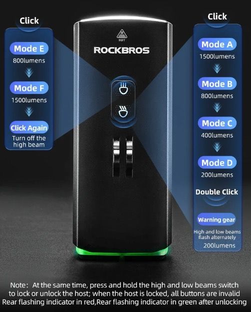ROCKBROS RHL3000 luce bici anteriore 3000 lumen alta luminosità 10000mAh impermeabile MTB ciclismo su strada torcia elettrica ciclismo notturno accessori ciclismo regolazioni