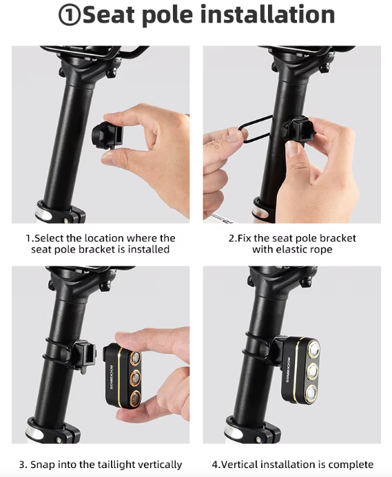 ROCKBROS Smart Luce Posteriore Bici con Sensore Freno | IP64 Impermeabile | Type-C | Sicurezza Ciclismo