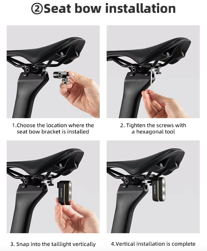 ROCKBROS Smart Luce Posteriore Bici con Sensore Freno | IP64 Impermeabile | Type-C | Sicurezza Ciclismo