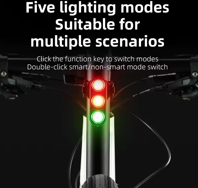 ROCKBROS Smart Luce Posteriore Bici con Sensore Freno | IP64 Impermeabile | Type-C | Sicurezza Ciclismo