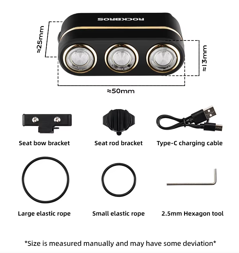 ROCKBROS Smart Luce Posteriore Bici con Sensore Freno | IP64 Impermeabile | Type-C | Sicurezza Ciclismo