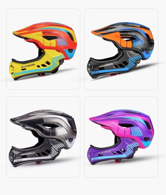 ROCKBROS casco da ciclismo per bambini design rimovibile struttura integrale modellata ventilazione traspirante attrezzatura protettiva per giovani ciclisti sport d'avventura