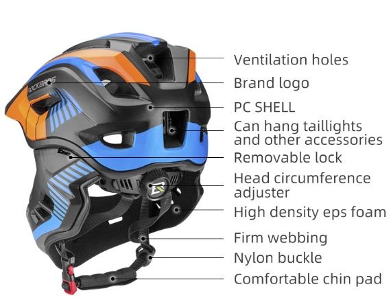 ROCKBROS casco da ciclismo per bambini design rimovibile struttura integrale modellata ventilazione traspirante attrezzatura protettiva per giovani ciclisti sport d'avventura