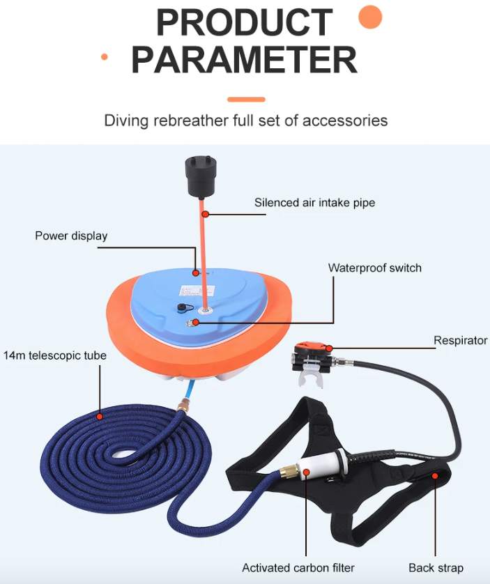 Ventilatore per immersione subacquea Z270 Z500 regolatore di respirazione ricaricabile per un'esplorazione acquatica confortevole