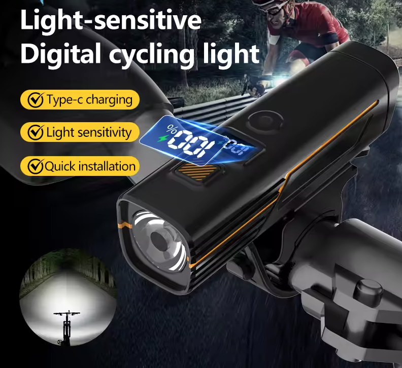 B9 Faro anteriore per bicicletta con ricarica Type-C, faro per bici MTB e da strada, accessori per ciclismo all'aperto
