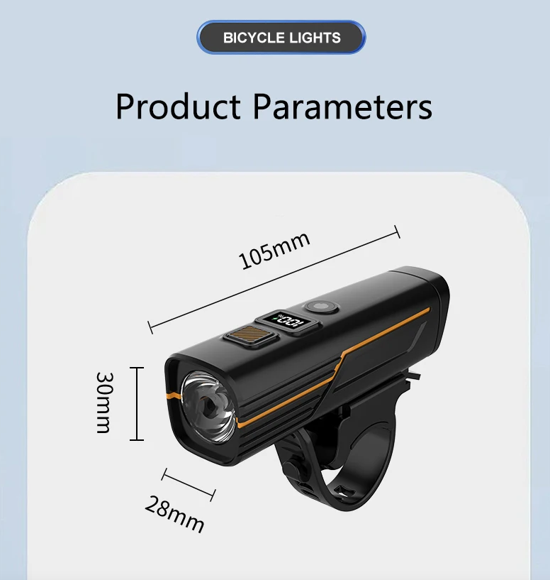 B9 Faro anteriore per bicicletta con ricarica Type-C, faro per bici MTB e da strada, accessori per ciclismo all'aperto