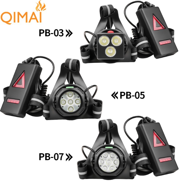 Luce pettorale LED per corsa notturna all'aperto con luce di avvertimento posteriore, angolo del fascio regolabile a 90°, impermeabile, ultra luminosa, lampada di sicurezza