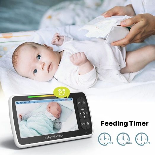 5 Pollici Baby Monitor SM650 Video HD 720P Batteria a Lunga Durata Audio Bidirezionale Sorveglianza Portatile per Neonati