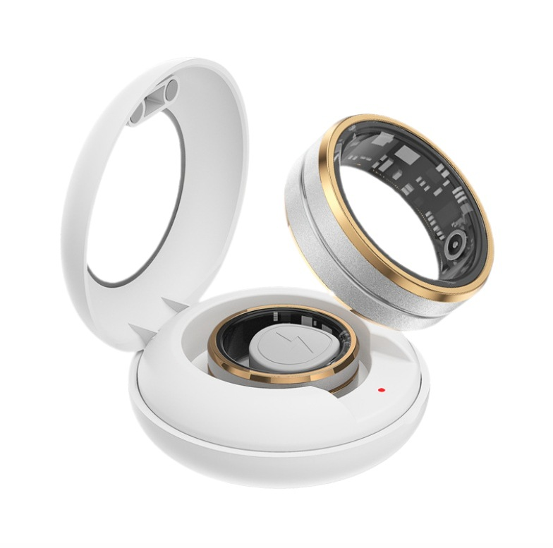 Anello intelligente multifunzionale, tecnologia indossabile con monitoraggio della frequenza cardiaca e della qualità del sonno, accessorio elegante.