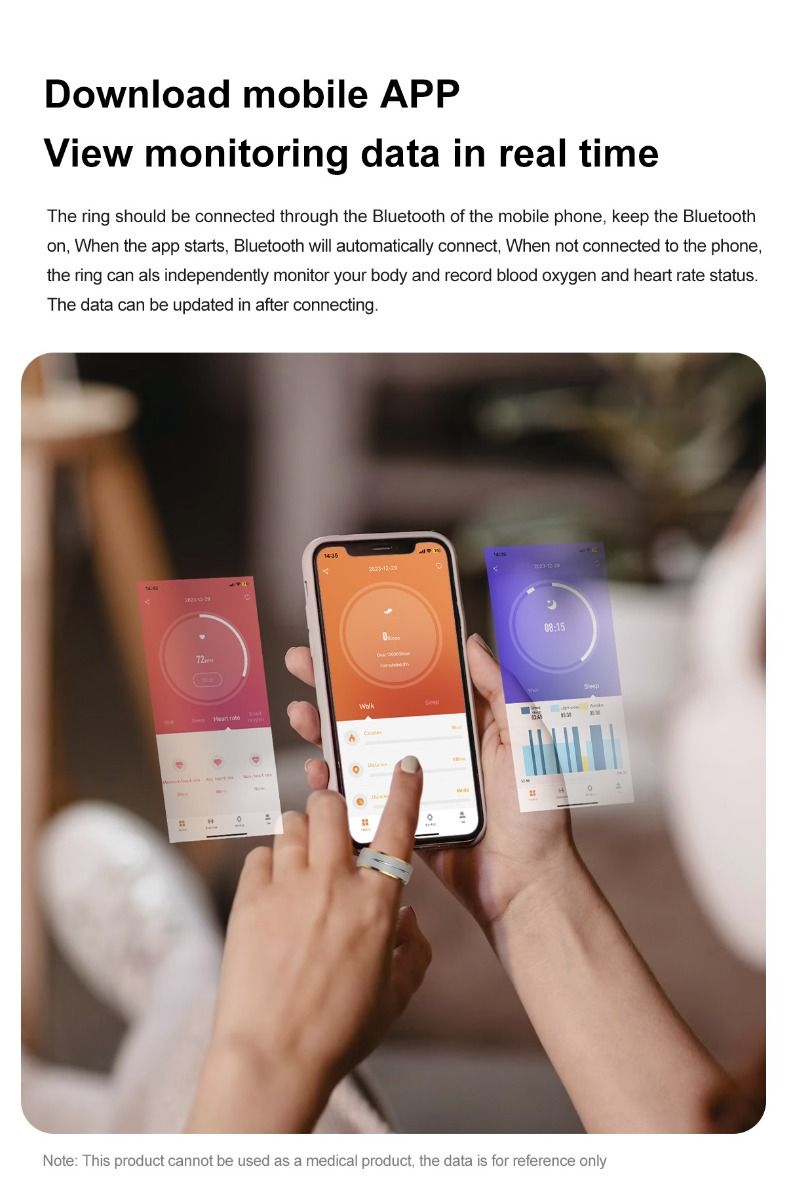 Anello intelligente multifunzionale, tecnologia indossabile con monitoraggio della frequenza cardiaca e della qualità del sonno, accessorio elegante.