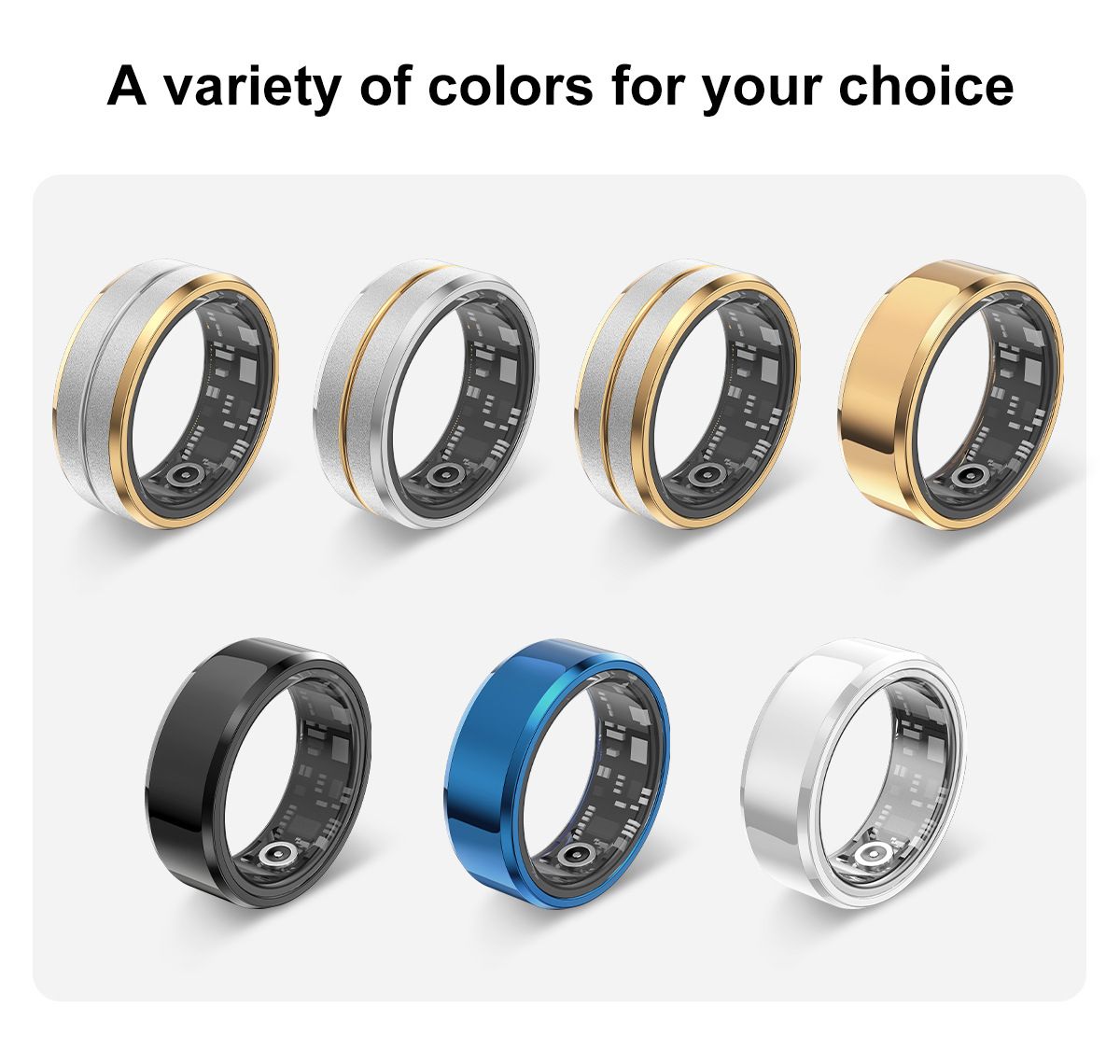 Anello intelligente multifunzionale, tecnologia indossabile con monitoraggio della frequenza cardiaca e della qualità del sonno, accessorio elegante.