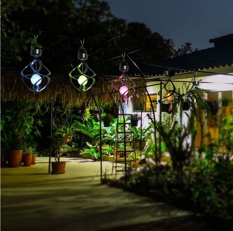 Luci Solari Decorazioni da Giardino LED Cambio Colore Campanelli Eolici Impermeabili Atmosfera Tranquilla Design Durevole per Feste in Giardino
