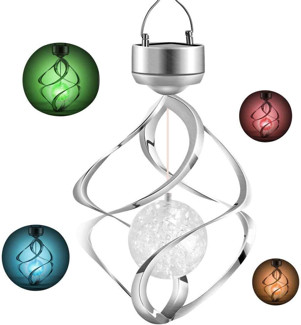 Luci Solari Decorazioni da Giardino LED Cambio Colore Campanelli Eolici Impermeabili Atmosfera Tranquilla Design Durevole per Feste in Giardino