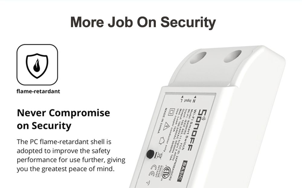 Modulo interruttore WiFi SONOFF Basic R2 con controllo vocale per illuminazione domestica intelligente, compatibile con Alexa e Google