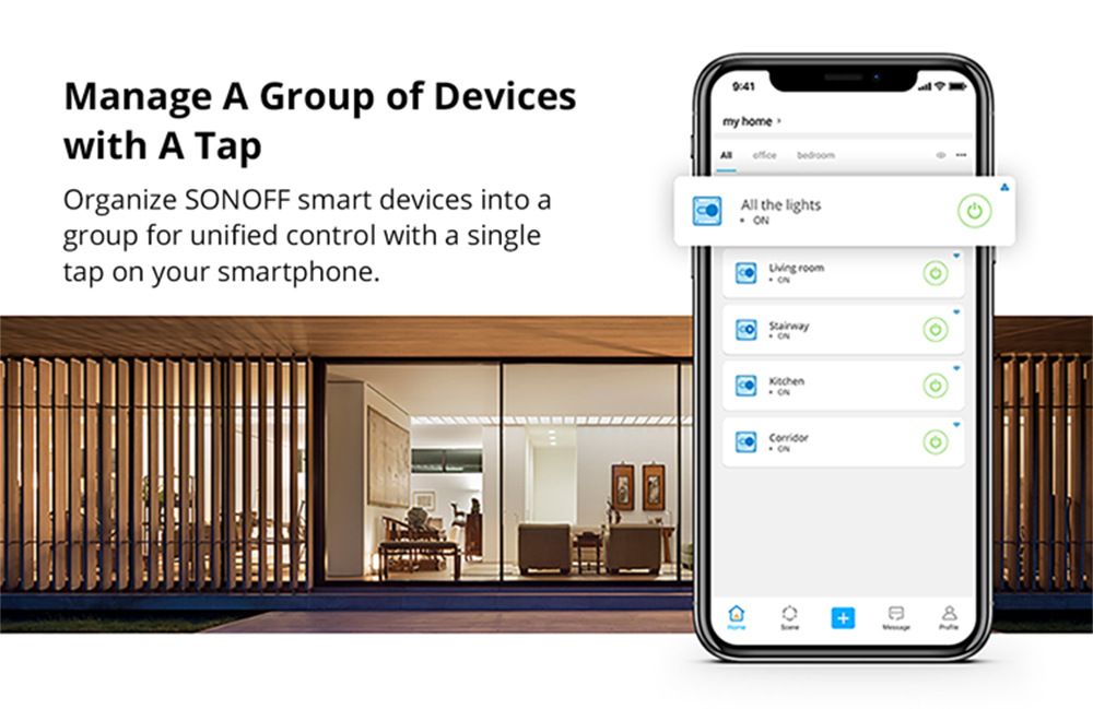 Modulo interruttore WiFi SONOFF Basic R2 con controllo vocale per illuminazione domestica intelligente, compatibile con Alexa e Google