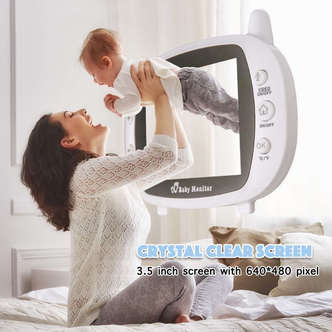 SP850 Monitor video per bambini wireless con schermo LCD da 3.5 pollici, visione notturna, audio bidirezionale, connessione sicura per la sicurezza del bambino