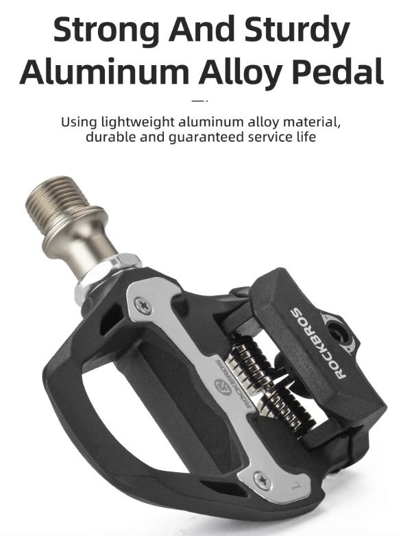 Pedali Autobloccanti ROCKBROS SPD-SL Ultraleggeri Bici da Strada Lega di Alluminio Ciclismo Leggero Stabilità Migliorata Efficienza per Lunghe Distanze Assale in Acciaio Cromoly