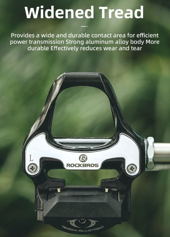 Pedali Autobloccanti ROCKBROS SPD-SL Ultraleggeri Bici da Strada Lega di Alluminio Ciclismo Leggero Stabilità Migliorata Efficienza per Lunghe Distanze Assale in Acciaio Cromoly