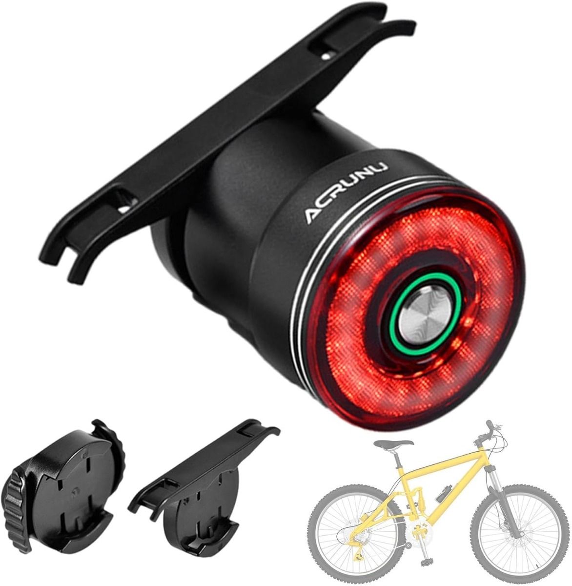 Luce Posteriore Bici Smart LED con Sensore Freno, Impermeabile Ricaricabile USB per Sicurezza Ciclismo.
