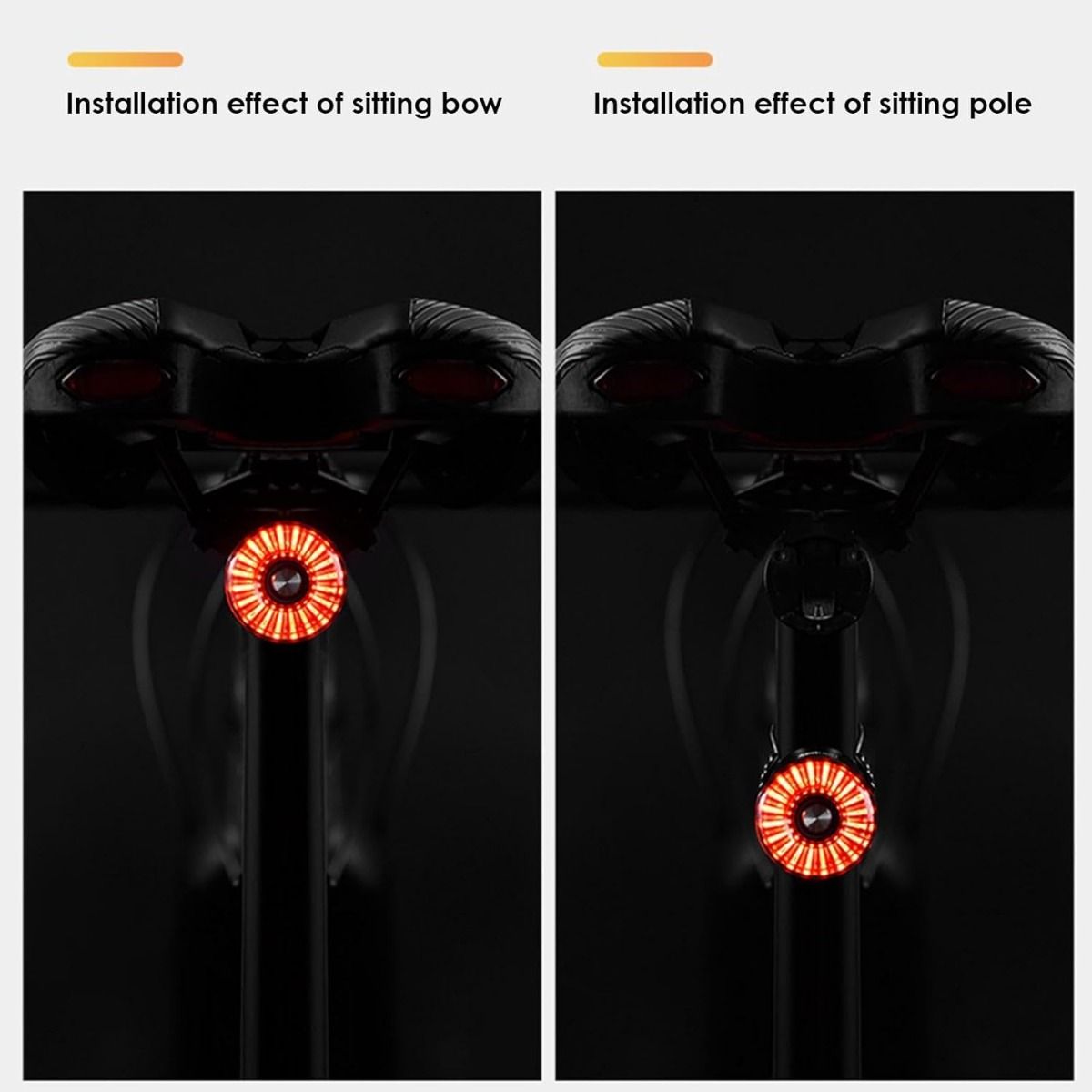 Luce Posteriore Bici Smart LED con Sensore Freno, Impermeabile Ricaricabile USB per Sicurezza Ciclismo.