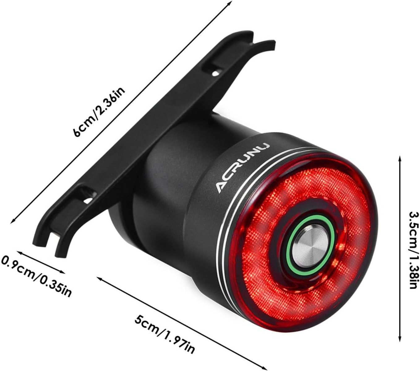 Luce Posteriore Bici Smart LED con Sensore Freno, Impermeabile Ricaricabile USB per Sicurezza Ciclismo.
