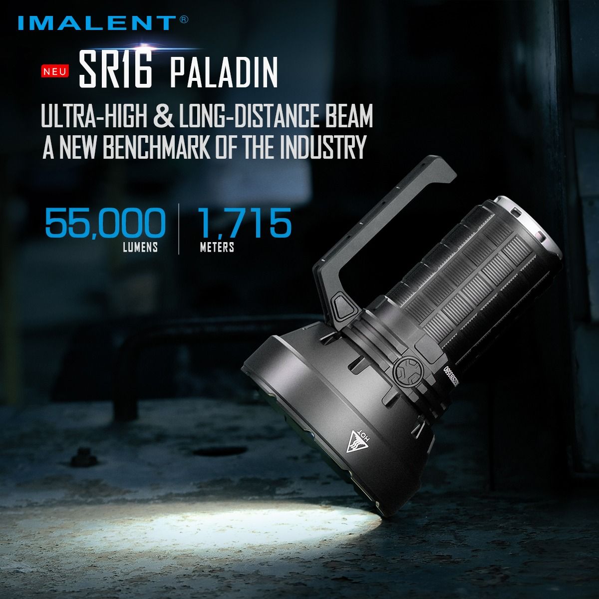 IMALENT SR16 Torcia LED Ultra Potente 55000 Lumen, Fascio Lungo 1715m. Ideale per Outdoor!