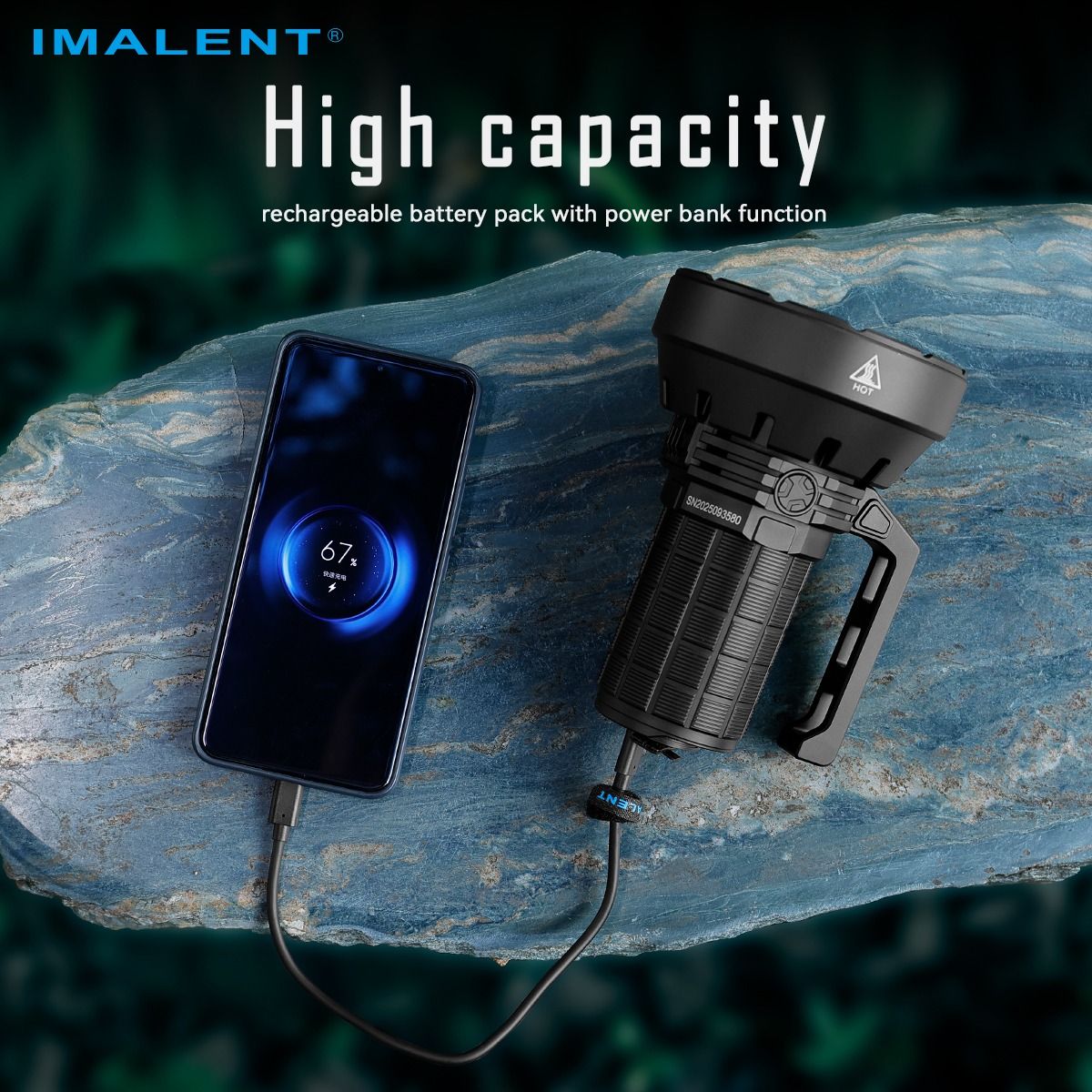 IMALENT SR16 Torcia LED Ultra Potente 55000 Lumen, Fascio Lungo 1715m. Ideale per Outdoor!