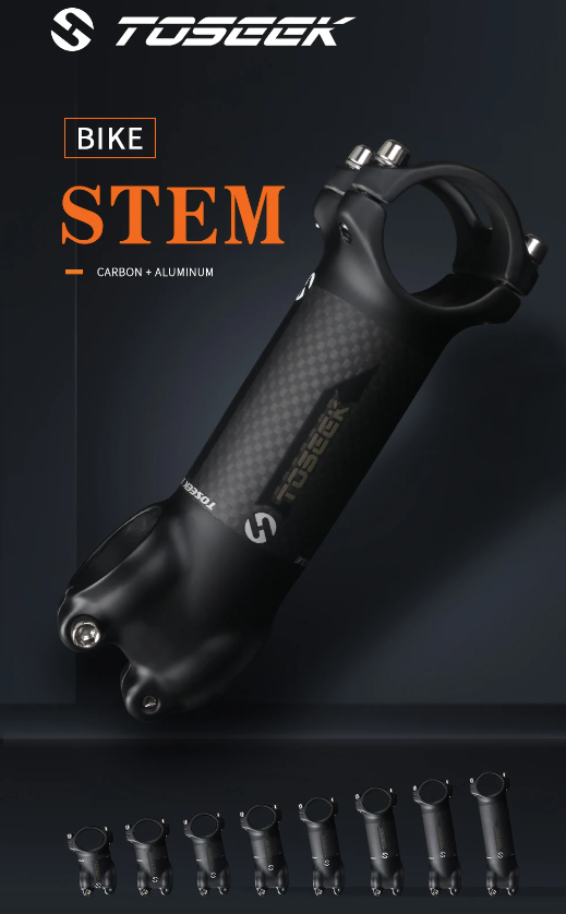 TOSEEK Attacco Manubrio MTB 28.6mm Angolo Regolabile Leggero in Alluminio e Carbonio per Appassionati di Ciclismo
