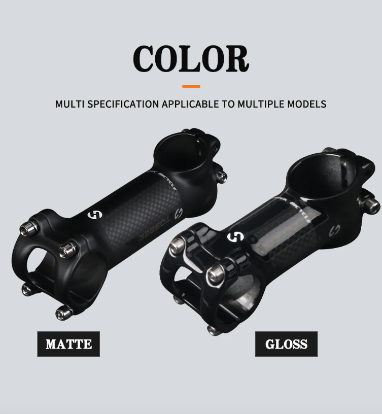 TOSEEK Attacco Manubrio MTB 28.6mm Angolo Regolabile Leggero in Alluminio e Carbonio per Appassionati di Ciclismo