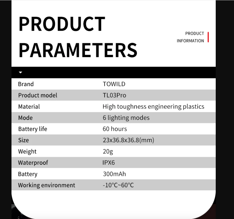 TOWILD TL03Pro Luce Posteriore Bicicletta LED con Sensore di Frenata Intelligente e Flash a Sette Colori Plastica ABS Resistente per Sicurezza e Visibilità Massima