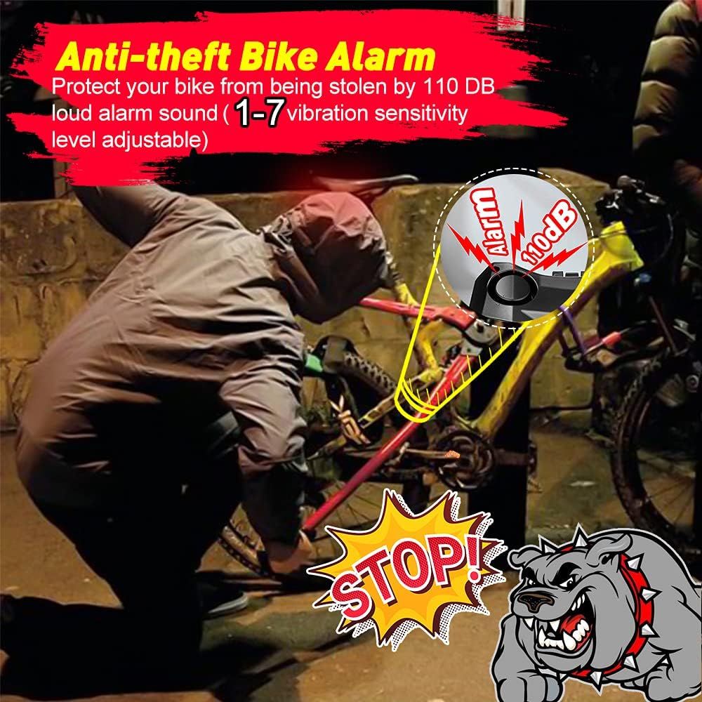 Luce posteriore intelligente per bicicletta con indicatori di direzione, clacson ricaricabile per bicicletta con allarme e telecomando, allarme luce per indicatori di direzione con rilevamento automatico