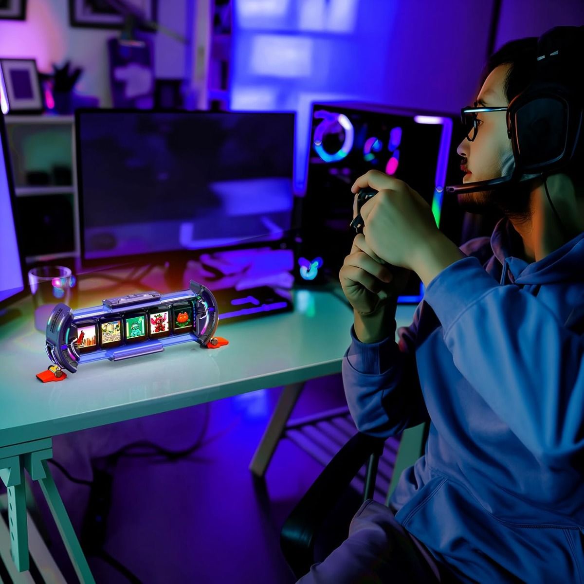 Divoom Times Gate | Sveglia Digitale Cyberpunk Pixel Art | Dashboard Finanziario Bitcoin | Setup Gaming/Ufficio