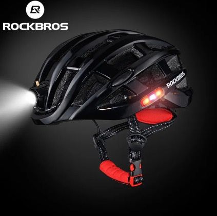 ROCKBROS Casco da Ciclismo Leggero Ultraleggero con Illuminazione di Sicurezza Integrata e Ricarica USB per Comfort