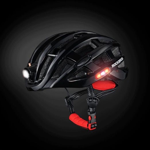 ROCKBROS Casco da Ciclismo Leggero Ultraleggero con Illuminazione di Sicurezza Integrata e Ricarica USB per Comfort