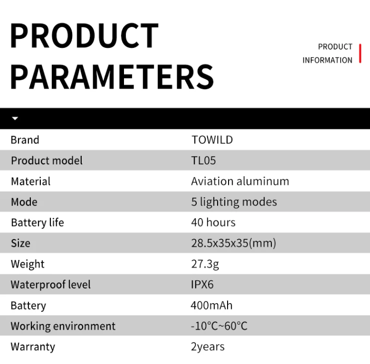 TOWILD TL05 Luce Posteriore con Rilevamento Automatico della Frenata Intelligente, Impermeabile IPX6, Luce di Sicurezza per Bicicletta con Batteria da 100 Ore