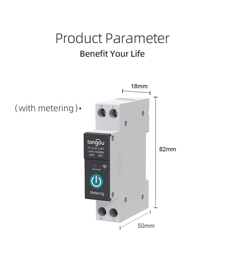 Interruttore automatico intelligente TUYA WIFI per Smart Home con controllo remoto wireless tramite APP TONGOU