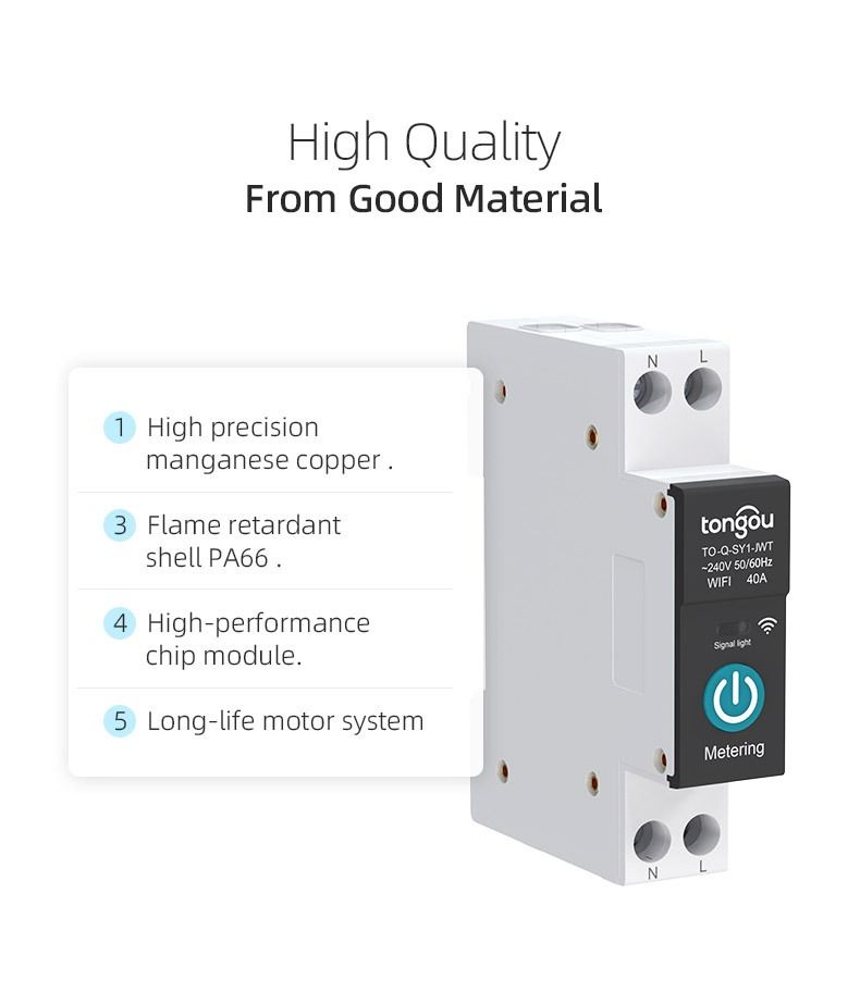Interruttore automatico intelligente TUYA WIFI per Smart Home con controllo remoto wireless tramite APP TONGOU