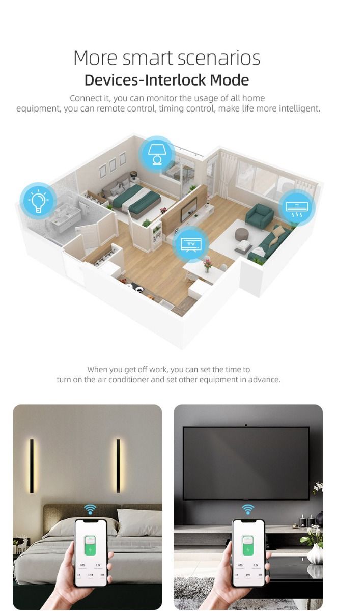 Interruttore automatico intelligente TUYA WIFI per Smart Home con controllo remoto wireless tramite APP TONGOU