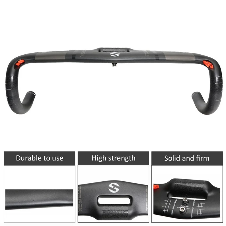 TOSEEK Manubrio da strada in carbonio integrale 31,8 mm, leggero e aerodinamico con lunghezze personalizzabili