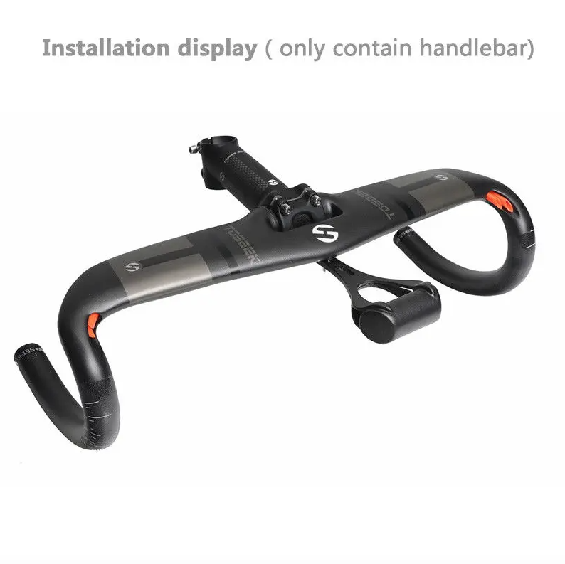 TOSEEK Manubrio da strada in carbonio integrale 31,8 mm, leggero e aerodinamico con lunghezze personalizzabili
