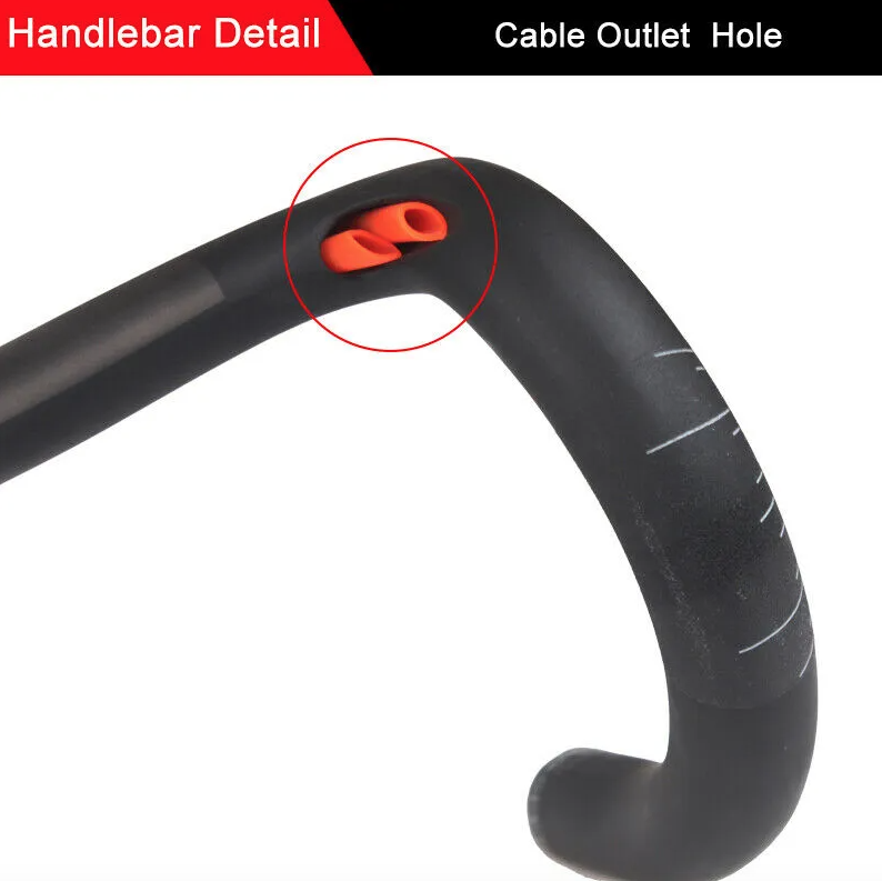 TOSEEK Manubrio da strada in carbonio integrale 31,8 mm, leggero e aerodinamico con lunghezze personalizzabili