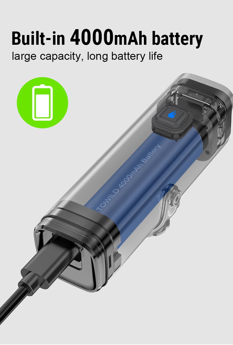 TOWILD CL1200 1200LM Luce per Bicicletta Ricaricabile USB Faro Anteriore con Telecomando Wireless per la Sicurezza Notturna in Bicicletta