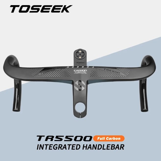 TOSEEK TR5500 attacco manubrio bici da strada design aerodinamico in fibra di carbonio ultra leggero finitura nero opaco parti ciclismo premium per prestazioni robuste su strada