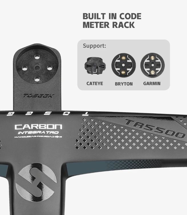 TOSEEK TR5500 attacco manubrio bici da strada design aerodinamico in fibra di carbonio ultra leggero finitura nero opaco parti ciclismo premium per prestazioni robuste su strada