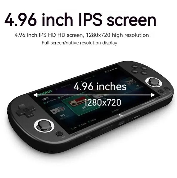 Trimui Smart Pro Console per videogiochi portatile vintage - Display IPS HD da 4.96 pollici - Gioco portatile - Batteria a lunga durata