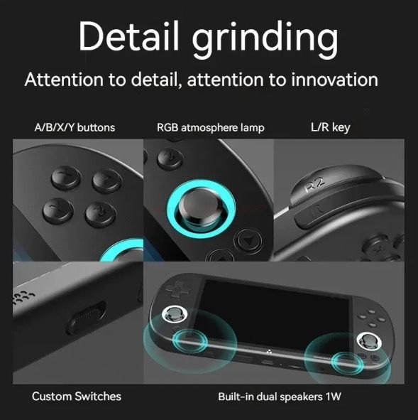 Trimui Smart Pro Console per videogiochi portatile vintage - Display IPS HD da 4.96 pollici - Gioco portatile - Batteria a lunga durata