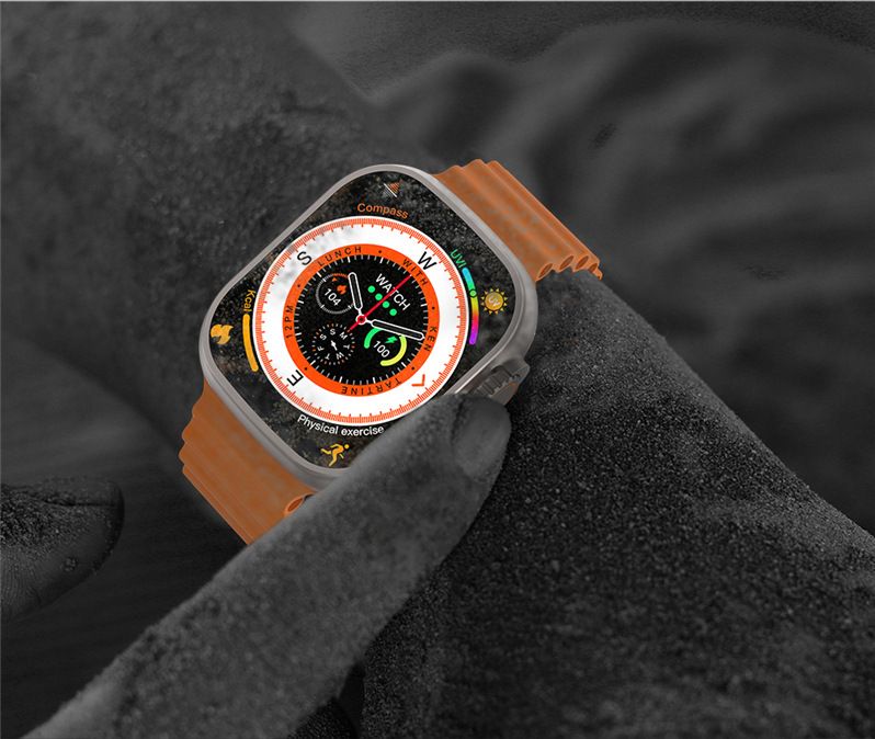 49mm Orologio Smart Ultra 9 Chiamata Bluetooth NFC Bussola GPS Tracciamento Percorso IP68 Smartwatch