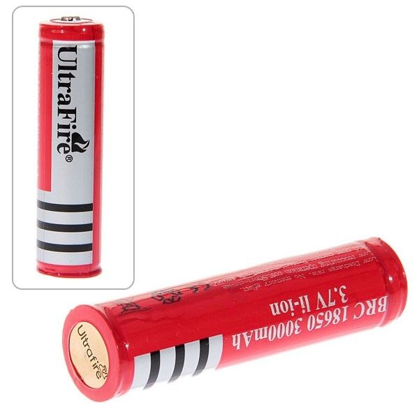 UltraFire 18650 3.7V 3000mAh Batteria Ricaricabile per Torce, Dispositivi Vape, Dispositivi ad Alto Assorbimento, Ecologica